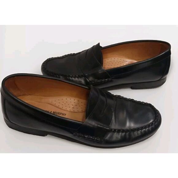 Johnston & Murphy Hayes Sz 9 M Penny Loafer Men’s Shoes Sheepskin Black 15-1091